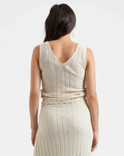 Misha Rib Knit Tank Stone