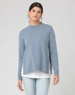 Morgan Side Split Nursing Knit Petrol