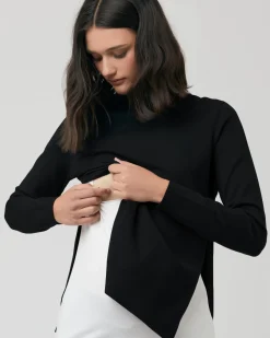 Morgan Side Split Nursing Knit Black