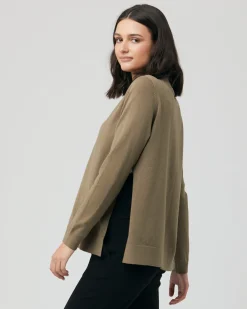 Morgan Side Split Nursing Knit Olive