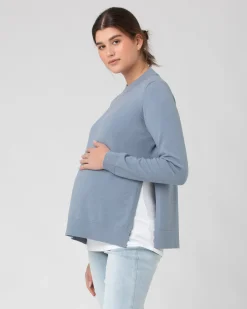 Morgan Side Split Nursing Knit Petrol
