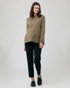 Morgan Side Split Nursing Knit Olive