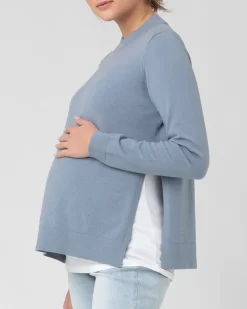 Morgan Side Split Nursing Knit Petrol