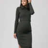 Nella Rib Nursing Knit Dress  Ivy