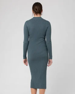 Nella Rib Nursing Knit Dress  Teal