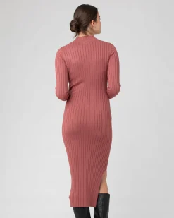 Nella Rib Nursing Knit Dress  Rouge