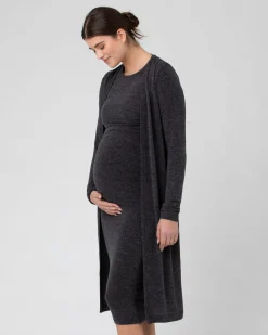 Nina Longline Cardigan Dark Charcoal