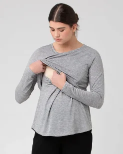 Nora Lift Up Nursing Top  Silver Marle