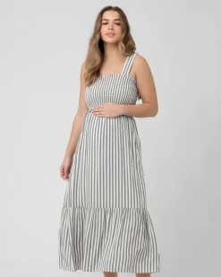 Ollie Smocked Dress  Black / White