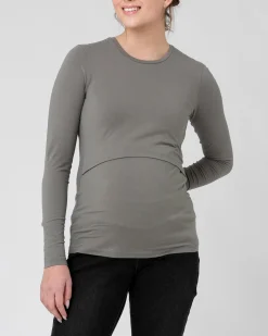 Org Cotton Nursing Top. Moss