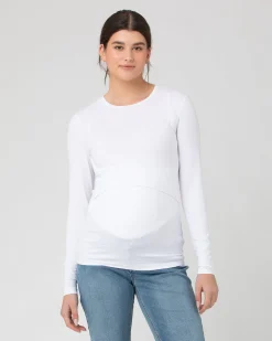 Org Cotton Nursing Top. White