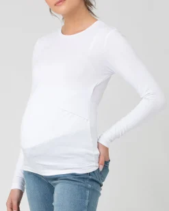 Org Cotton Nursing Top. White