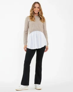 Organic Jersey Flare Pant Black
