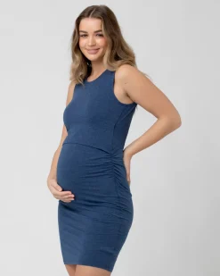 Organic Nursing Tank Dress  Denim Marle