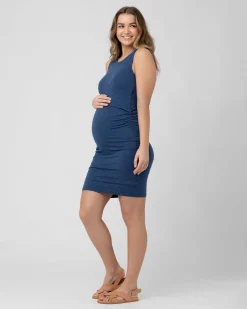 Organic Nursing Tank Dress  Denim Marle