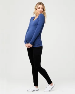 Organic Nursing Top Denim Marle