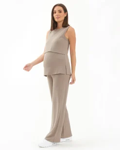 Peter Rib Nursing Tank Taupe