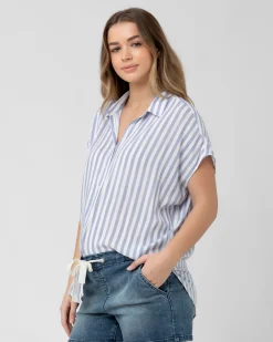 Quinn Relaxed Shirt Blue / White