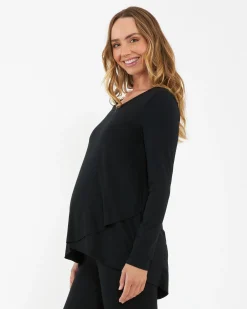 Raw Edge Nursing Top Black