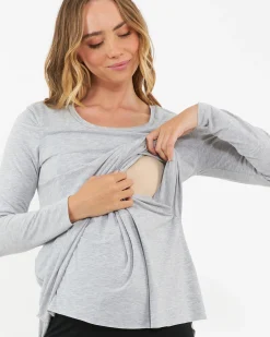 Raw Edge Nursing Top Silver Marle