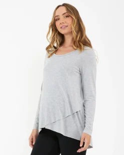 Raw Edge Nursing Top Silver Marle