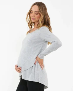 Raw Edge Nursing Top Silver Marle