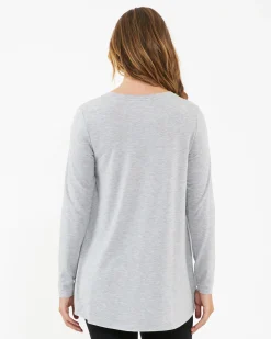 Raw Edge Nursing Top Silver Marle