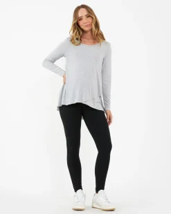 Raw Edge Nursing Top Silver Marle