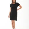 Rib Crop Top Nursing Dress Black