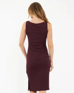Ruby Rib Nursing Dress  Maroon