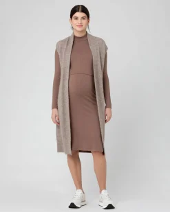 Ruby Rib Nursing Dress  Mocha