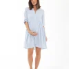 Sam Stripe Dress  Sky Blue / White
