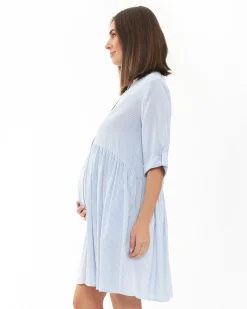 Sam Stripe Dress  Sky Blue / White
