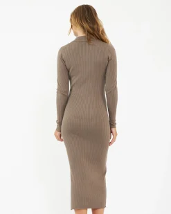 Sammy Knit Polo Dress  Mocha