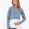 Sandy Detachable Nursing Knit  Denim Marle