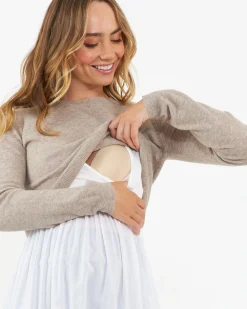 Sandy Detachable Nursing Knit  Latte