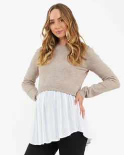 Sandy Detachable Nursing Knit  Latte