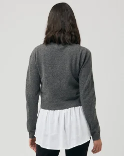Sandy Detachable Nursing Knit  Charcoal Marle