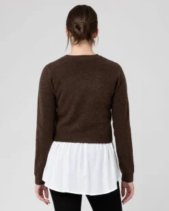 Sandy Detachable Nursing Knit  Chocolate