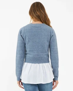 Sandy Detachable Nursing Knit Denim Marle