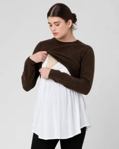 Sandy Detachable Nursing Knit  Chocolate