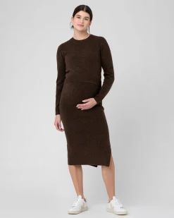 Sandy Detachable Nursing Knit  Chocolate