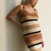 Sarah Stripe Knit Dress  Amber / Natural / Black