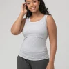 Seamless Nursing Stripe Tank Grey / White