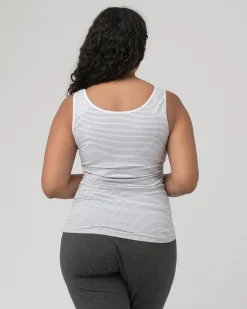 Seamless Nursing Stripe Tank Grey / White