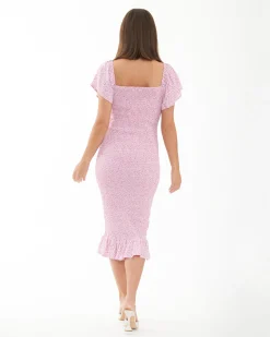 Selma Shirred Dress  Multi