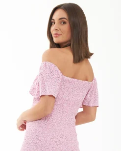 Selma Shirred Dress  Multi