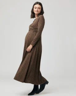 Shae Cross Front Nursing Dress Tan