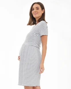 Shelly Summer Nursing Dress White / Black