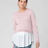 Sia Nursing Knit Dusty Pink / White